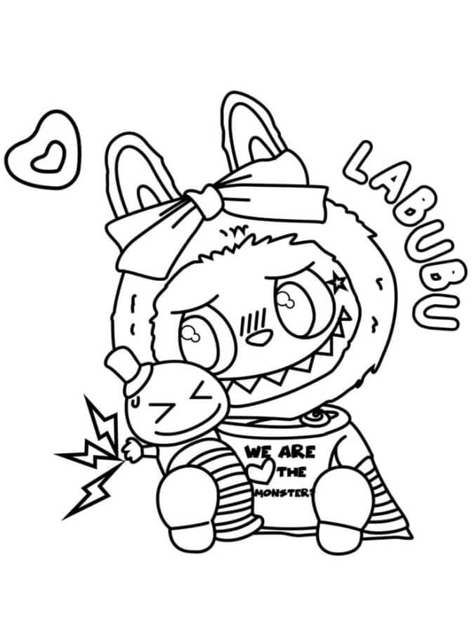 Desenho de Labubu para imprimir