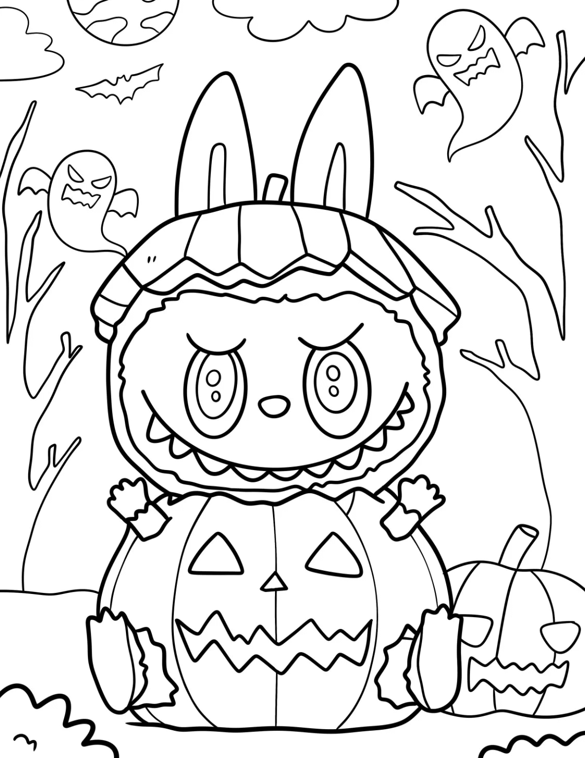 Desenho de Labubu para imprimir