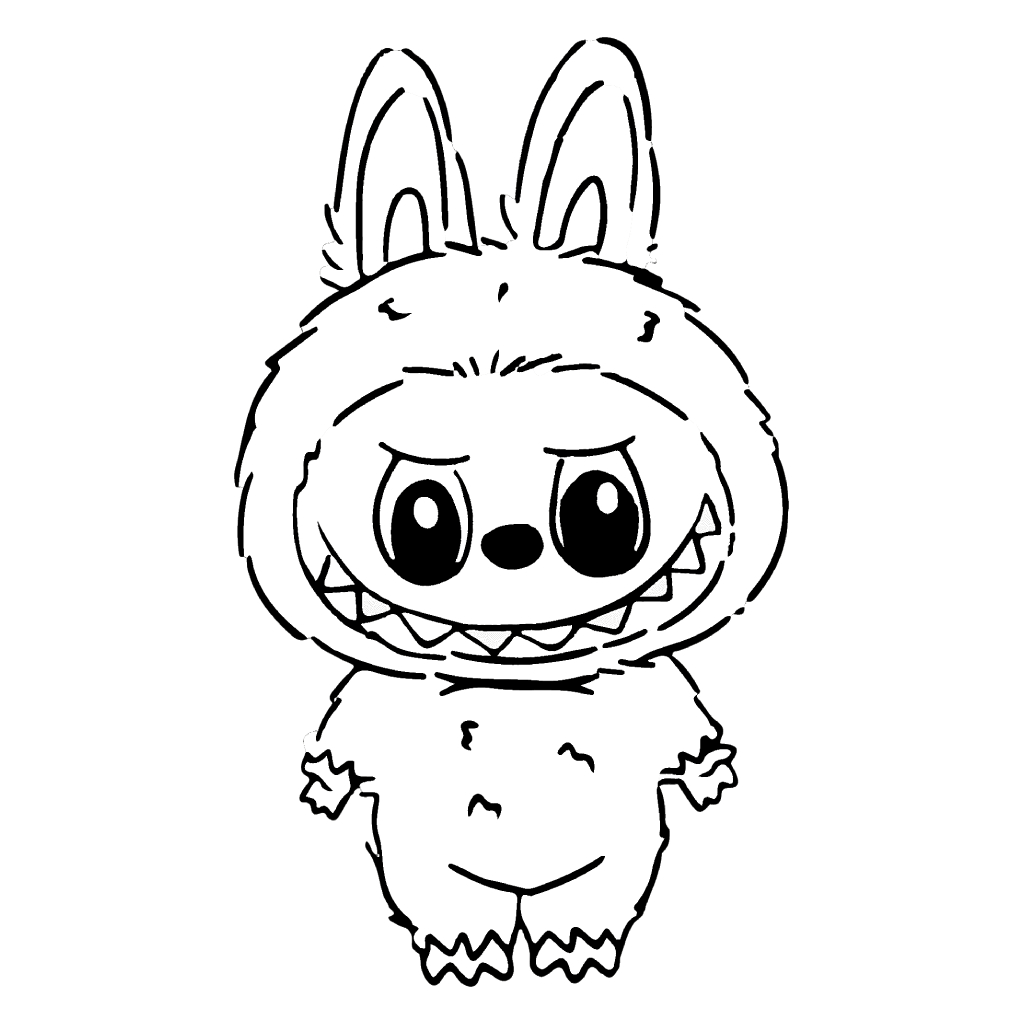 Desenho de Labubu para imprimir