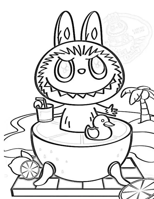 Desenho de Labubu para imprimir