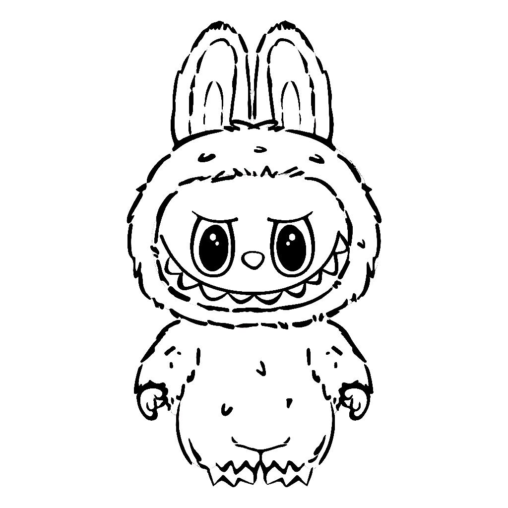 Desenho de Labubu para imprimir