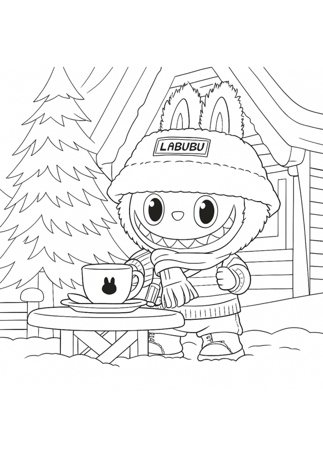 Desenho de Labubu para imprimir