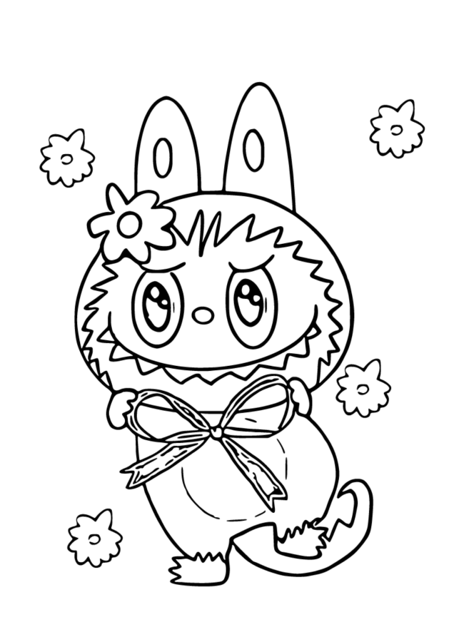 Desenho de Labubu para imprimir