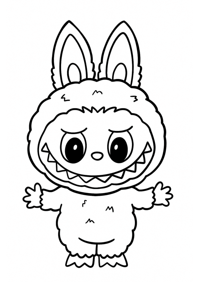 Desenho de Labubu para imprimir