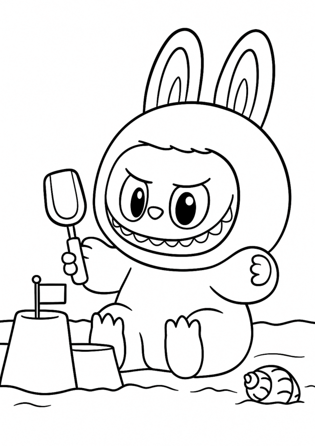 Desenho de Labubu para imprimir