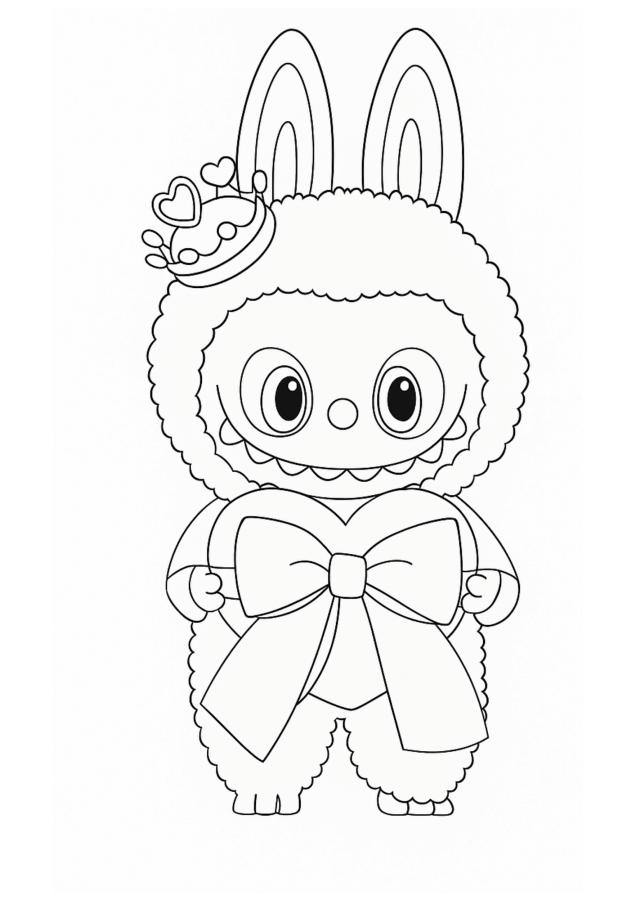 Desenho de Labubu para imprimir