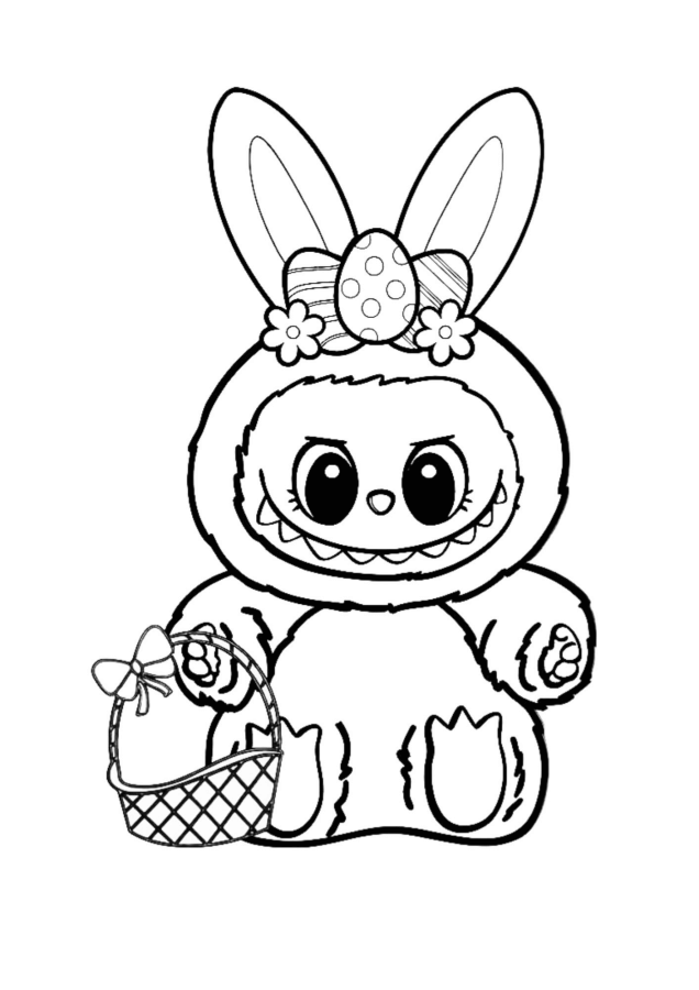 Desenho de Labubu para imprimir