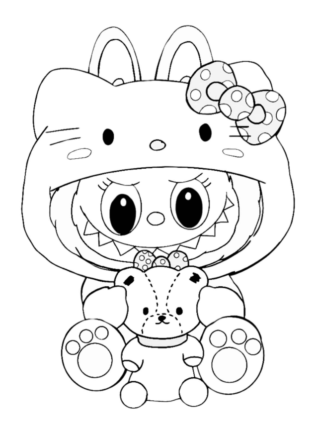 Desenho de Labubu para imprimir