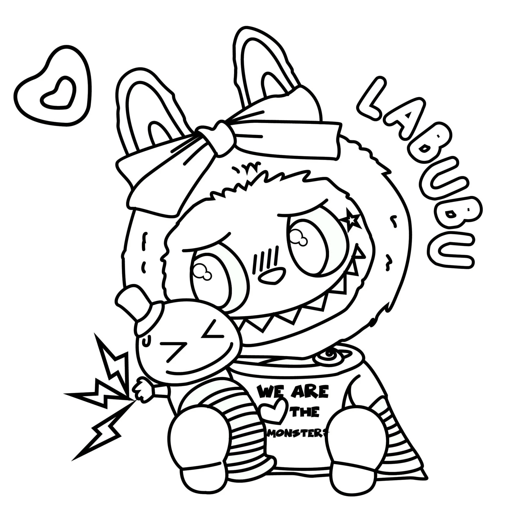Desenho de Labubu para imprimir