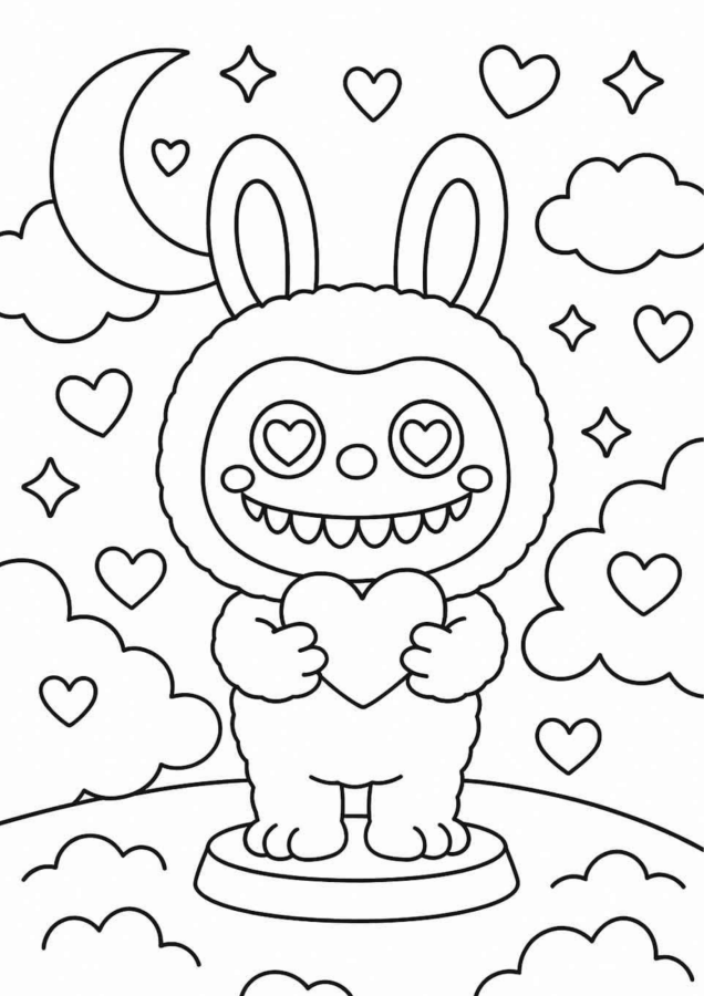 Desenho de Labubu para imprimir