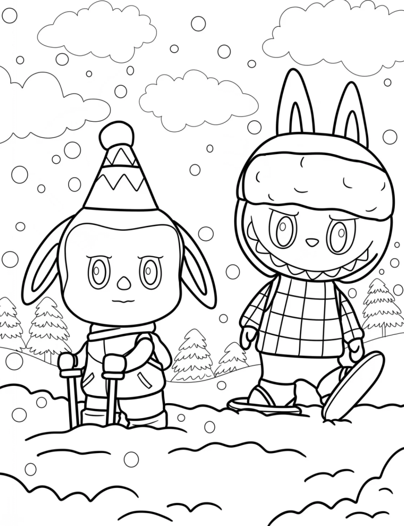 Desenho de Labubu para imprimir
