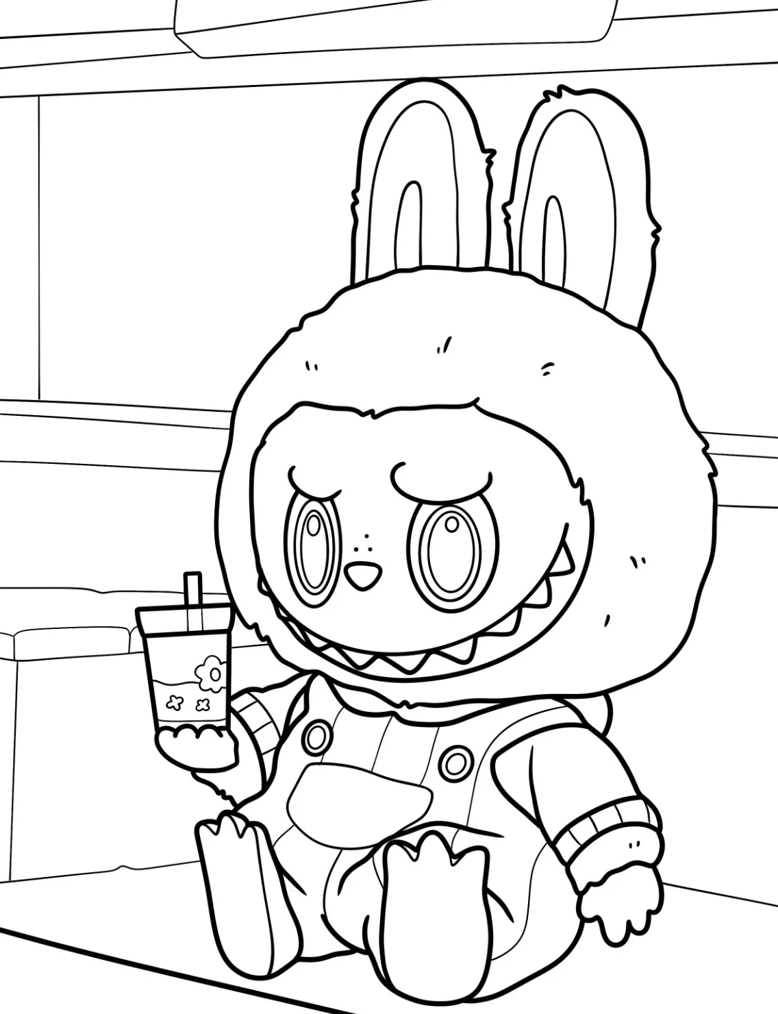 Desenho de Labubu para imprimir