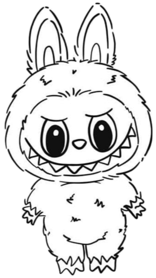 Desenho de Labubu para imprimir