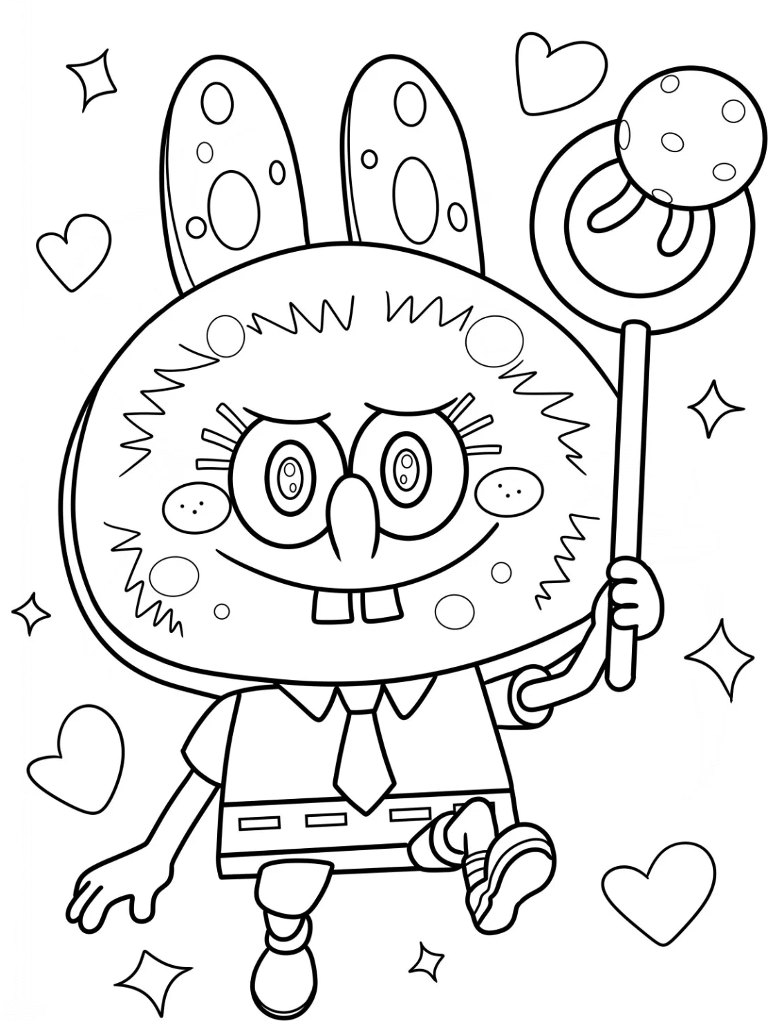 Desenho de Labubu para imprimir