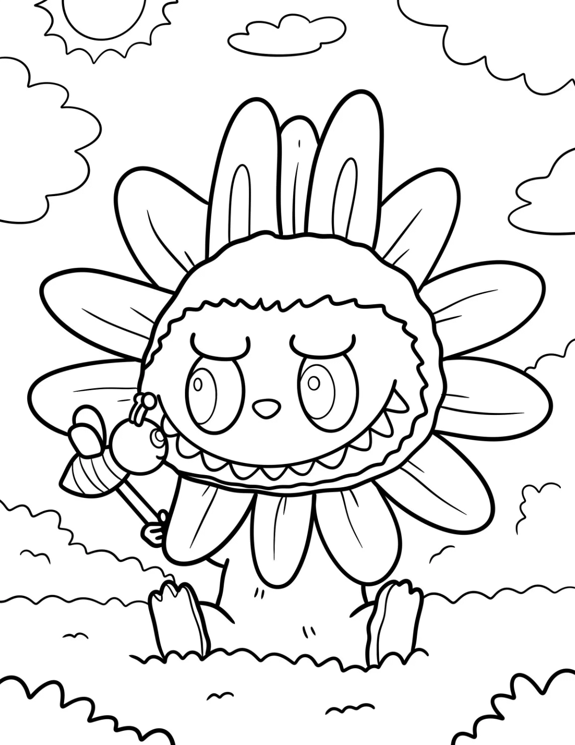 Desenho de Labubu para imprimir