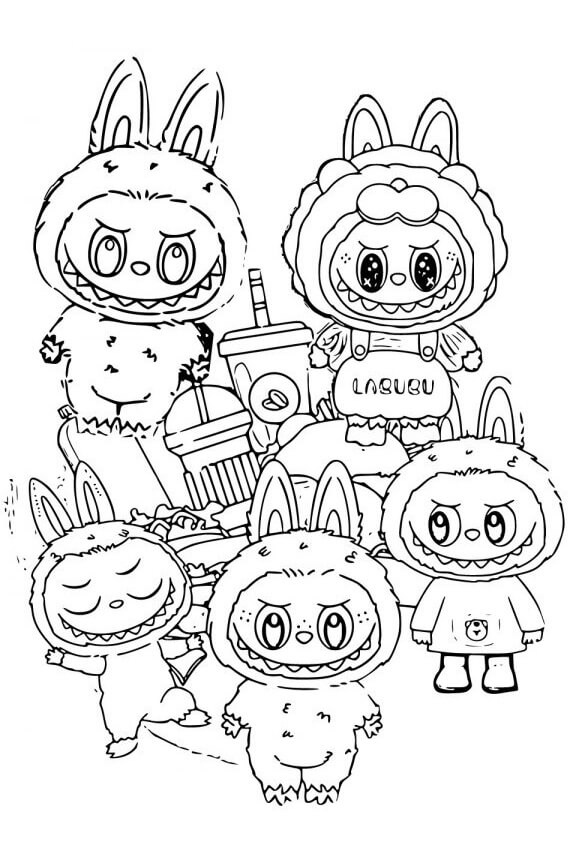 Desenho de Labubu para imprimir