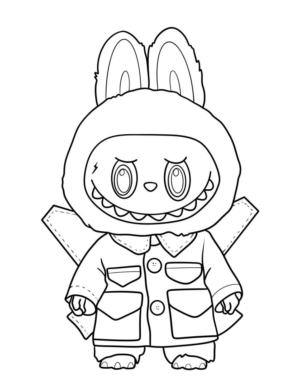 Desenho de Labubu para imprimir