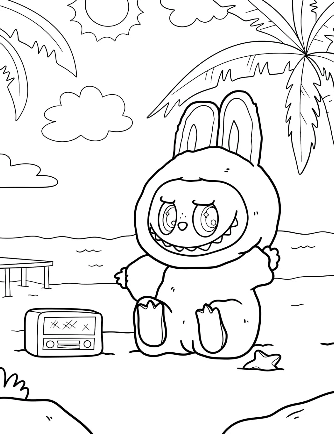 Desenho de Labubu para imprimir