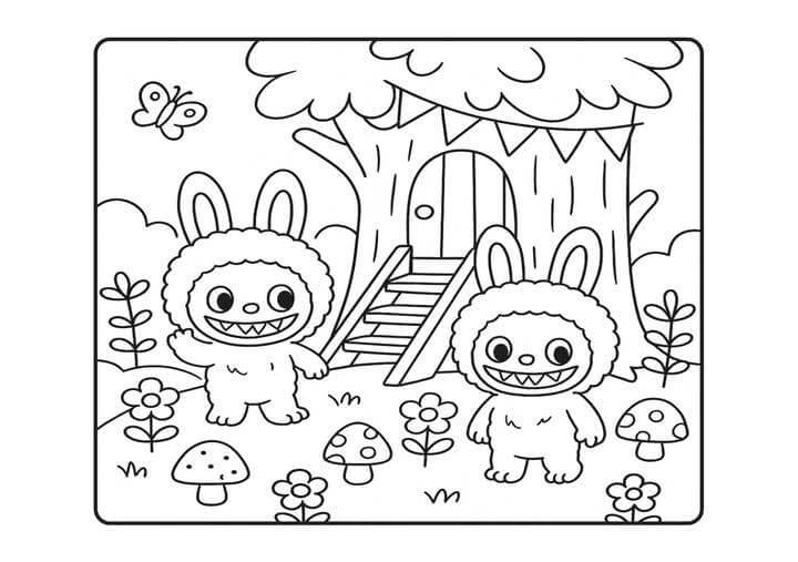 Desenho de Labubu para imprimir