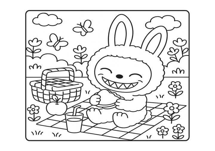 Desenho de Labubu para imprimir