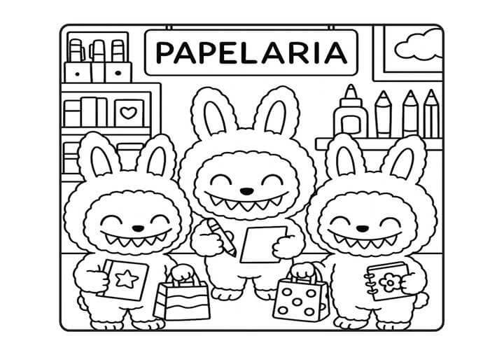Desenho de Labubu para imprimir