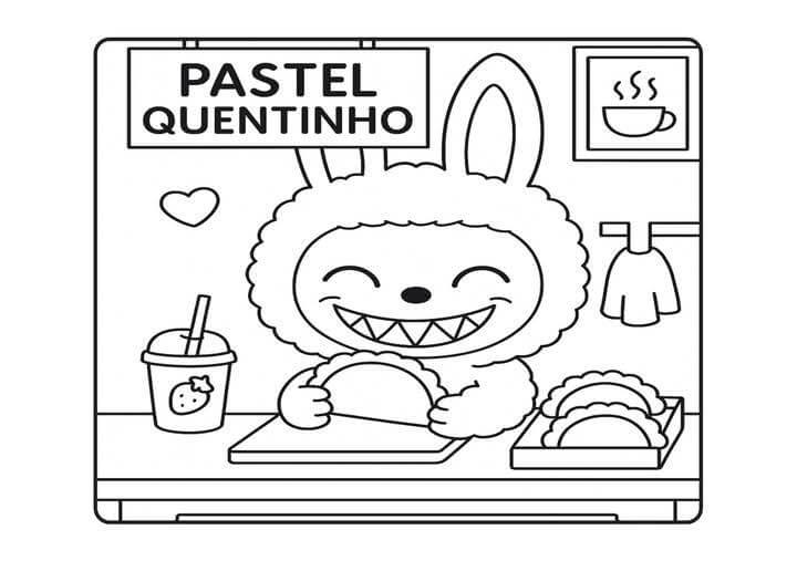 Desenho de Labubu para imprimir
