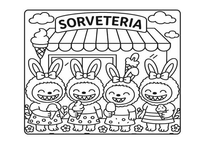 Desenho de Labubu para imprimir