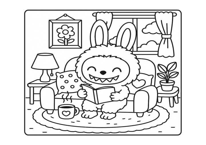 Desenho de Labubu para imprimir