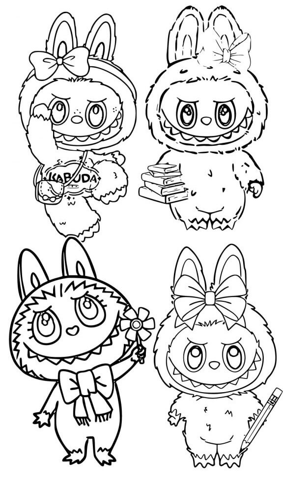 Desenho de Labubu para imprimir