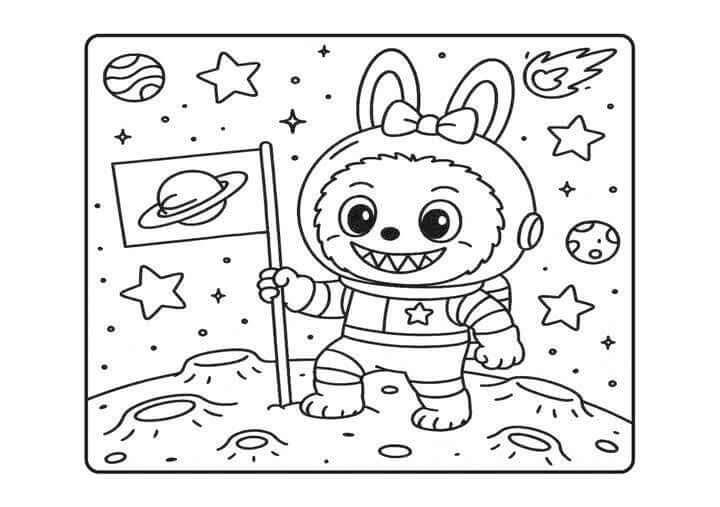 Desenho de Labubu para imprimir