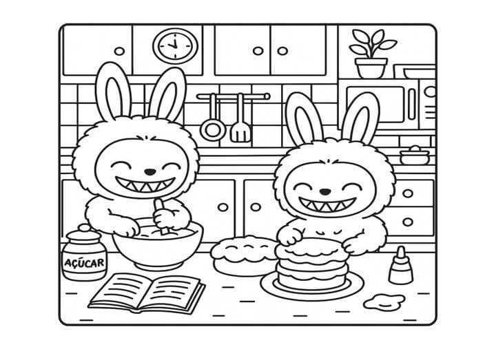 Desenho de Labubu para imprimir