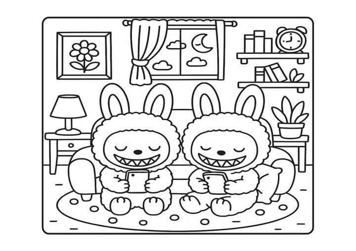 Desenho de Labubu para imprimir