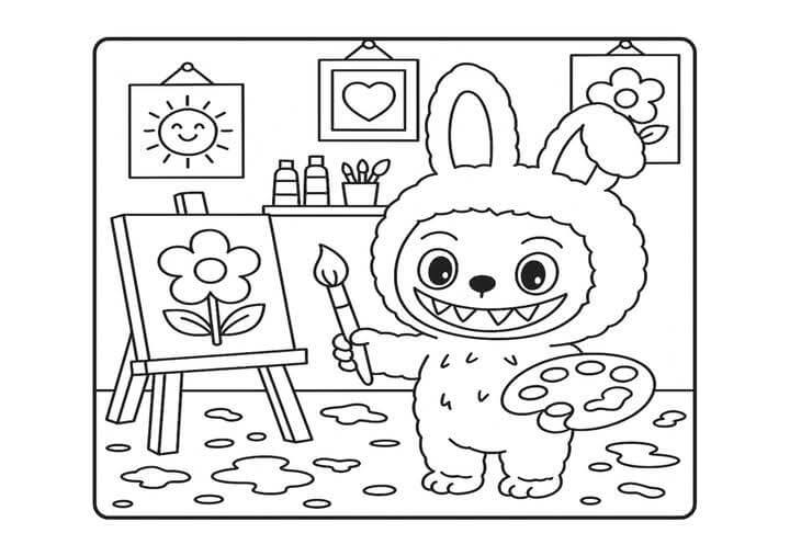 Desenho de Labubu para imprimir