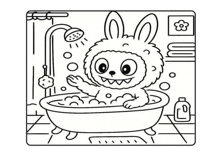 Desenho de Labubu para imprimir