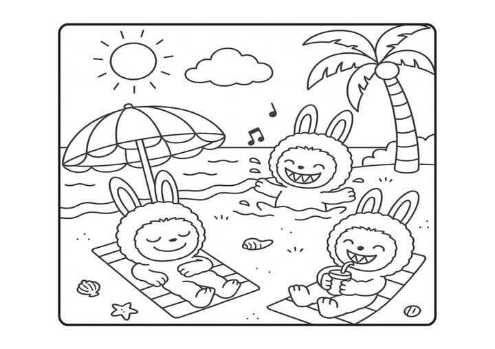 Desenho de Labubu para imprimir