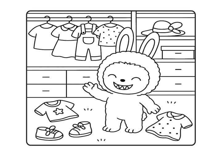 Desenho de Labubu para imprimir