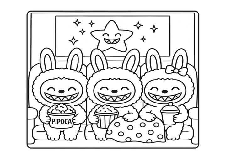 Desenho de Labubu para imprimir