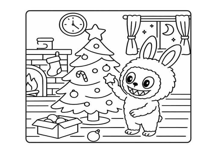 Desenho de Labubu para imprimir