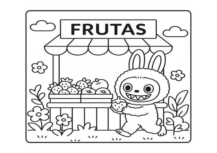 Desenho de Labubu para imprimir