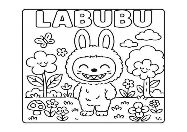 Desenho de Labubu para imprimir