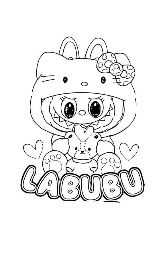 Desenho de Labubu para imprimir