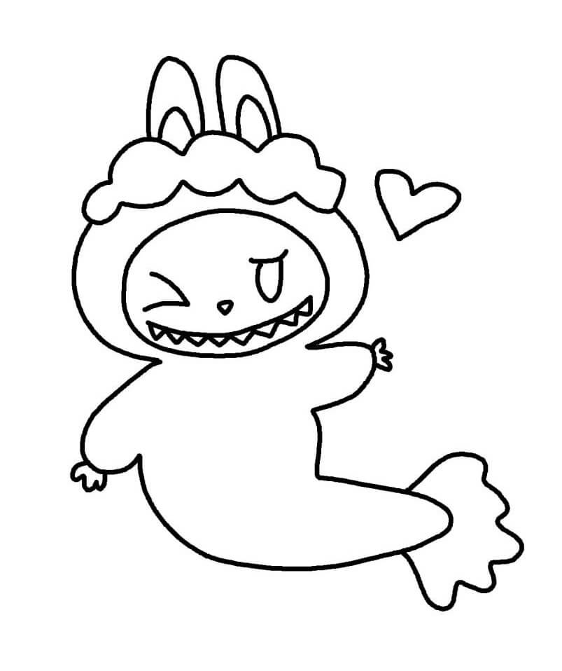 Desenho de Labubu para imprimir