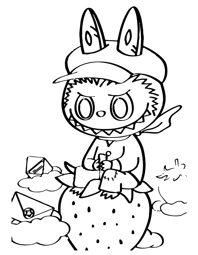 Desenho de Labubu para imprimir