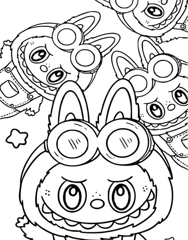 Desenho de Labubu para imprimir