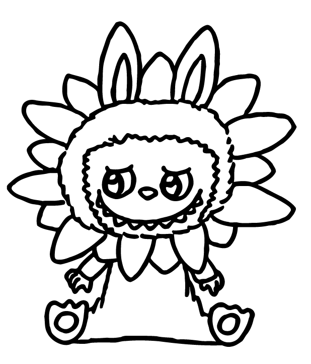 Desenho de Labubu para imprimir