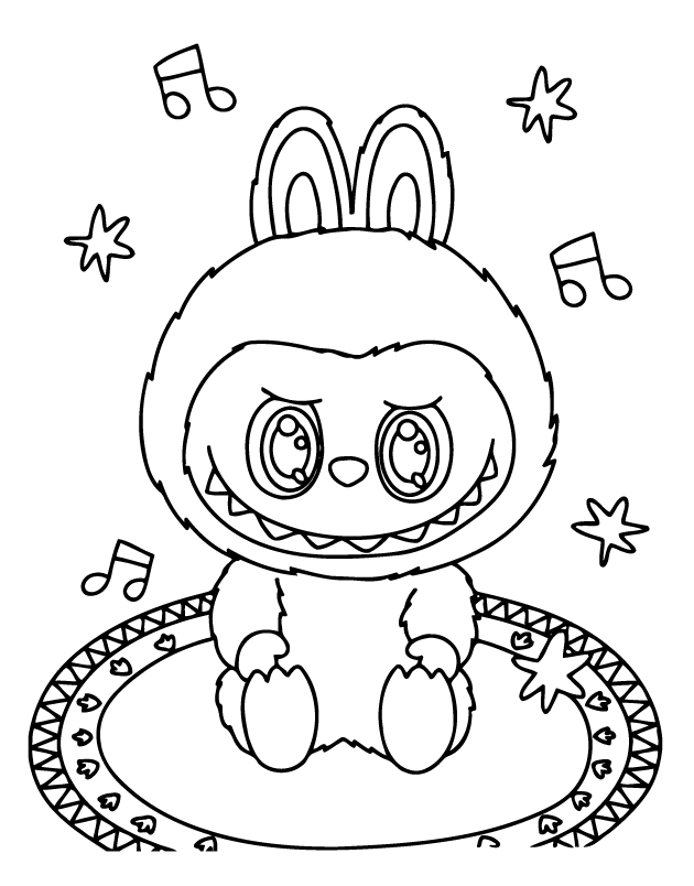 Desenho de Labubu para imprimir