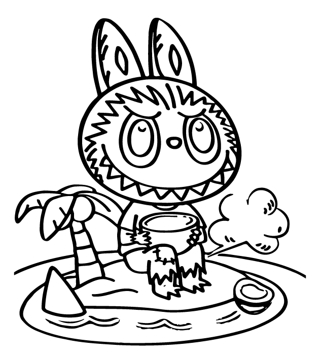 Desenho de Labubu para imprimir