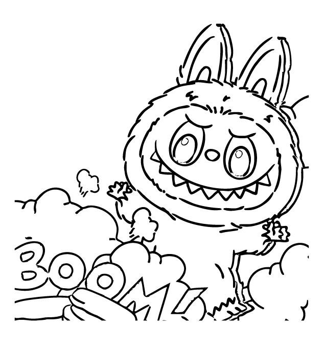 Desenho de Labubu para imprimir