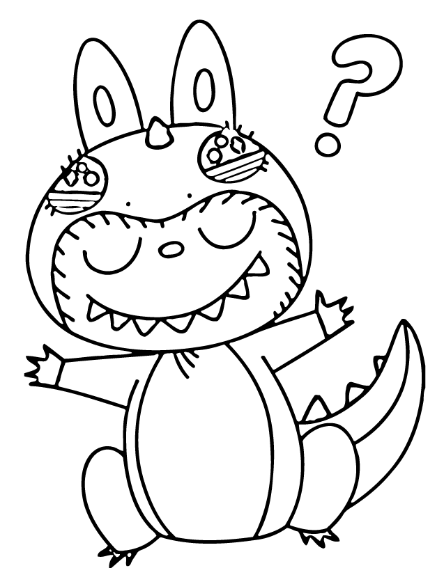 Desenho de Labubu para imprimir