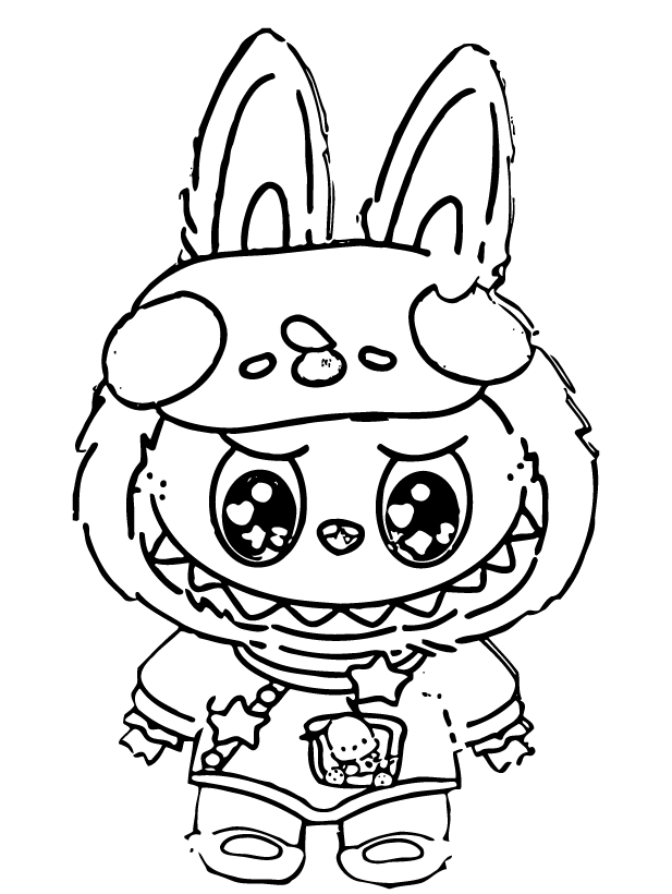 Desenho de Labubu para imprimir